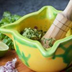 Guacamole in a pestle