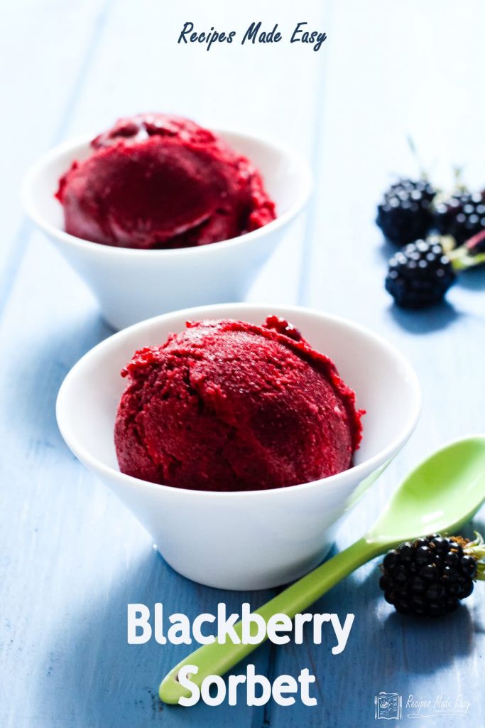 two bowls of blackberry sorbet.