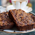 slices of unbuttered Bara Brith on a tea plate.
