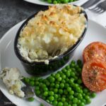 fish pie with piece out on a fork