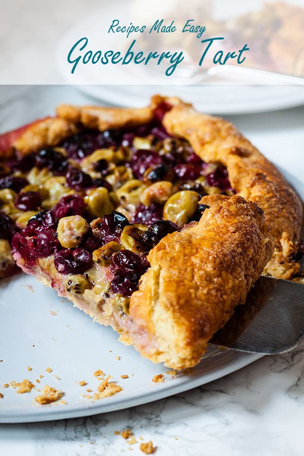 portion lifted from gooseberry tart.