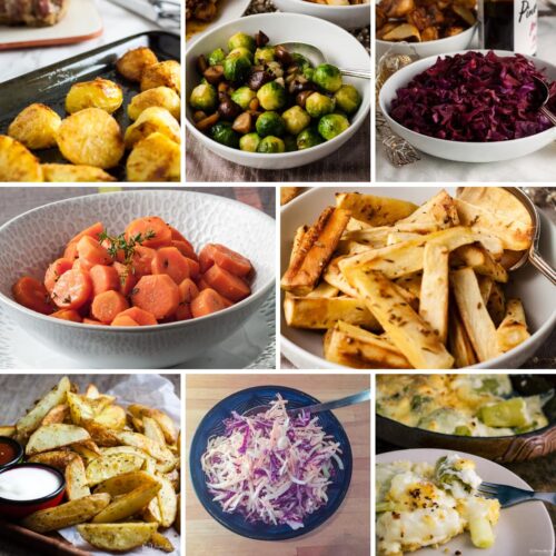collage of vegetable side dishes
